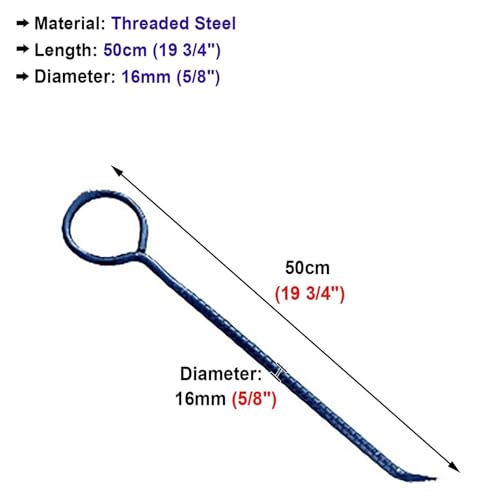 Crochet couvercle de regard 50cm en acier fileté | Pack de 2 clés de levage - 2