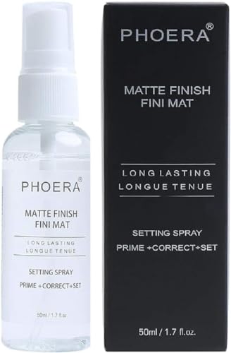 Image of PHOERA Makeup Setting Spray Matte Finish | 3 in 1 Primer, Corrector & Fixer | Long Lasting 16–24Hr Wear | Lightweight Face Makeup Sealer Spray for Foundation