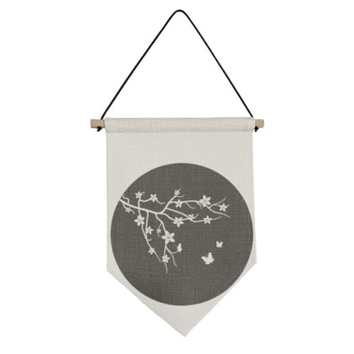 Drapeau en toile avec branche du Japon aux finitions soignées et authentiques