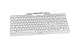 CHERRY KC 1000 SC, Kabelgebundene Security-Tastatur mit integriertem Kartenleser, Deutsches Layout (QWERTZ), Plug & Play (USB-A), Flaches Design, Weiß-Grau