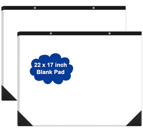 Bloc de papier vierge 55,9 x 43,2 cm, feuilles blanches pour croquis et notes