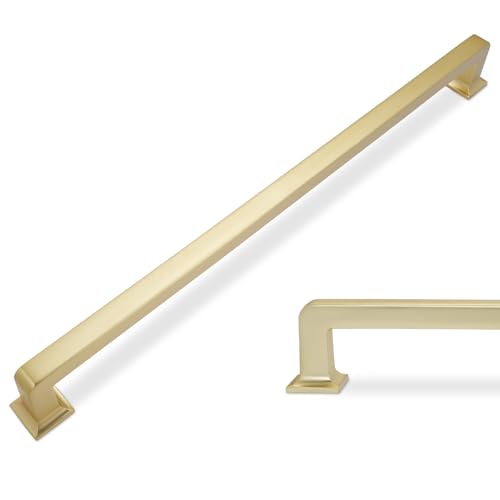 POVEFONK 6 Pack 12-3/5 inch Brushed Brass Kitchen Cabinet Handles
