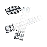 ibasenice 10 piezas Brochetas Inoxidable para Barbacoa Pinchos Reutilizables para Asar Verduras y Carne Utensilios de Cocina Duraderos y Limpieza