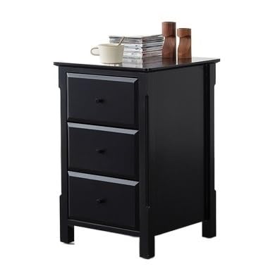 Table de chevet en bois noir JATIBOSH élégante pour chambre
