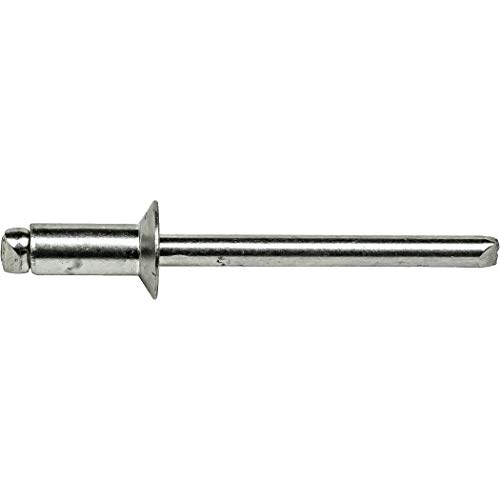 Fastenere Pop Rivets - 1/8\" x 1/4\" (100 pcs) Heavy Duty, Open-End, Stainless Steel, Dome-Head Blind Rivets, Corrosion-Resistant, High Tensile & Shear Strength, 4-4 Gap .188\" - .250\"