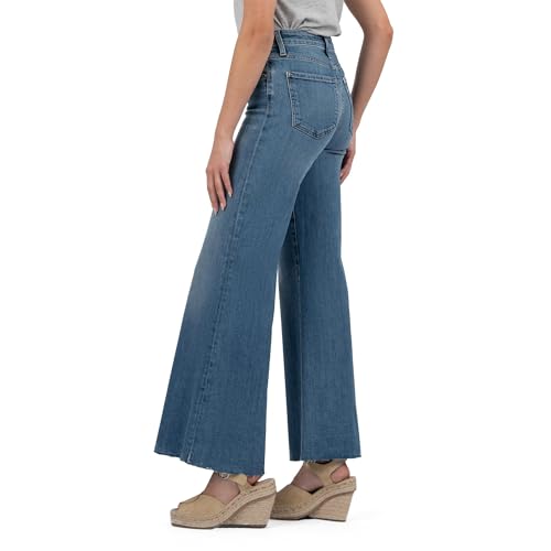 KUT from the Kloth Women's Ryan High-Rise Fab Ab Super Wide Leg Raw Hem2