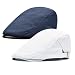 Qossi 2 Pack Men's Cotton Flat Cap Ivy Gatsby Newsboy Hunting Driving Hat