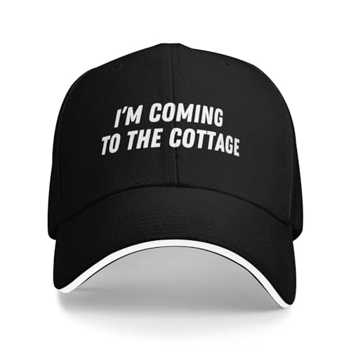 Im Coming to The Cottage Hat Unisex Adjustable Baseball Caps Funny Graphic Trucker Hat Black