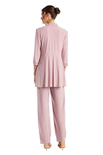 R&M Richards Women's Lace Mother of The Bride Pant Suits, Mauve 102