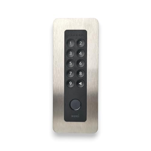 Unterputz-Set kompatibel mit Nuki Keypad 2, optional 5–24 V DC Dauerstrom oder Batteriebetrieb – bündige, Elegante Wandmontage, Holz, Edelstahl (Edelstahl)
