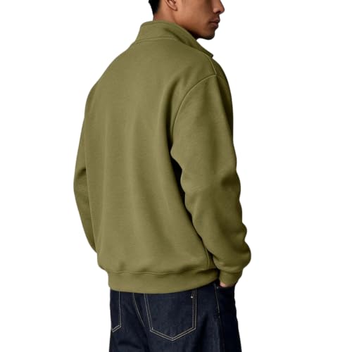 Mens Zip Up Sweatshirt Polo Neck Big and Tall Mockneck Graphic Sweatshirts - image 5