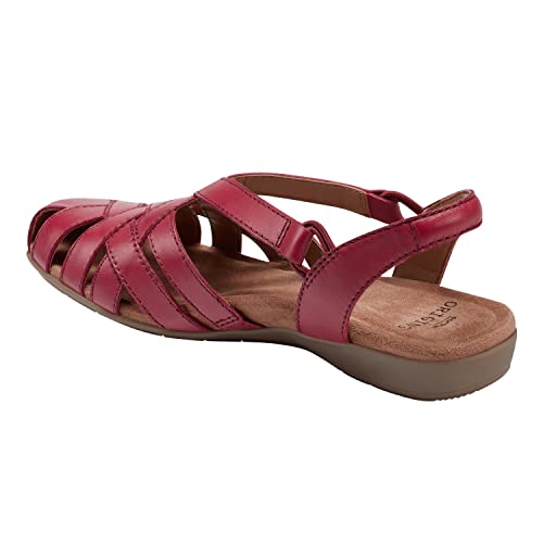 Earth Origins Women’s Berri Sandal I Slip Resistant Closed-Toe Leather Sandal For Casual, Everyday - Bright Red - 10 #TOP2