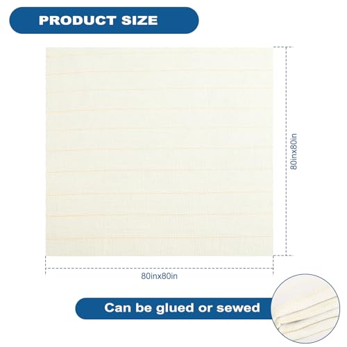 Image of 60 inchx80 tufting Cloth for Rug tufting, overlock tufting Cloth with Marker Thread, Monks Cloth for Rug Making (White, 60 x 80 inch)