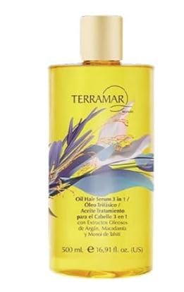 hair oil hair mask argan oil for hair hair serum aceite para el cabello 3 in 1 oil Terramar hair oil aceite terramar para cabello macadamia oil Terramar Aceite Capilar Reparación Brillo (16.91 OZ)