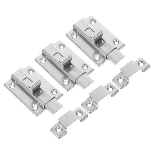 Loigohon 3個入りステンレス製ドアボルト 引き戸用 ? 耐久性 防錆設計 簡単取付 セキュリティラッチ