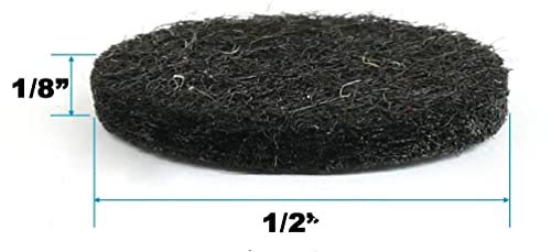 Black Self Adhesive Felt Bumpers 1/2" Diameter And 1/8" Thick (48 Pack) #TOP3