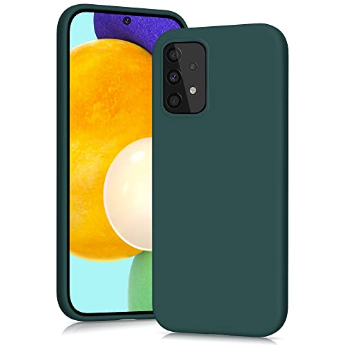 YATWIN Cover per Samsung Galaxy A52/A52S, Custodia in Silicone Morbido con Tagli di Precisione per Fotocamera, Protezione 360° con Bordi Rialzati, ‌Verde‌