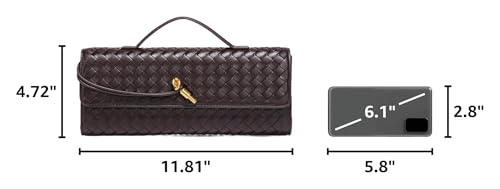 Image of Upbull Trendy Woven Evening Clutch Purses Women Underarm Shoulder Handbag Cute Satchels Crossbody Purse PU Leather Wallet