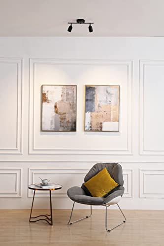 Vidalite Led Track Light, 7W Two Bulb Fixed Rail With Rotating Heads, 3000K Modern Interior Spotlight, Black #TOP1