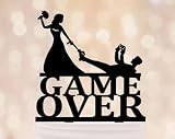 Gamer Wedding Cake Topper, Video Game Cake topper Wedding, Game Over Wedding Topper, Funny Cake Topper, Gaming Cake Topper For Wedding for Birthday, Bride, Marry, Wedding, Graduate, Retirement.