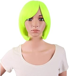 MapofBeauty 12"/30cm Short Straight Side Bangs Wig (Navy Blue)