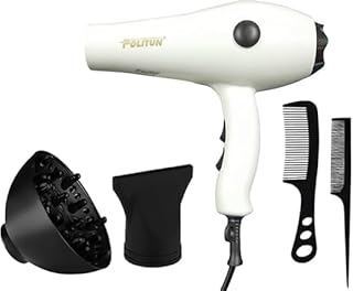 Hair Dryer - 5000 W Fast Drying, Quiet Design, Customizable Settings & Overheat Protection, PT-V4 (White)