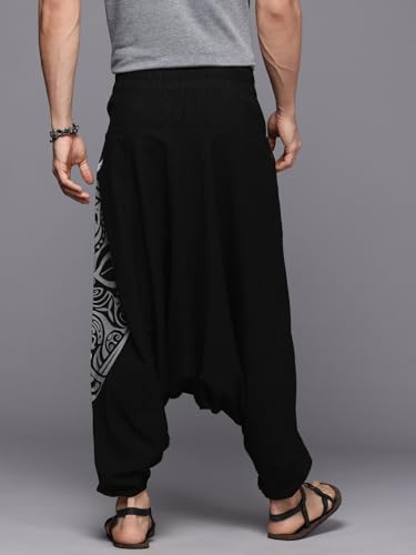 Image of The Veshti Company Printed Harem Pants for Men's Cotton Hippie Style Baggy Boho Yoga Pajama Pant with Pocket
