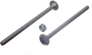 200 X CARRIAGE/COACH BOLTS & NUTS, BZP ZINC PLATED M6 x 100 WEATHER RESISTANT