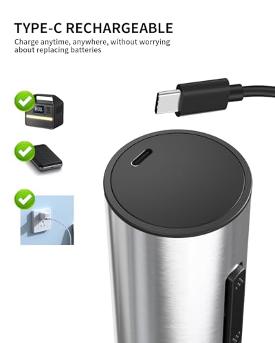 Image of CIRCLE JOY 5-in-1 Electric Wine Opener Set Rechargeable Stainless Steel Automatic Corkscrew Wine Bottle Opener Set with Foil Cutter, Wine Aerator Pourer, Vacuum Wine Stopper and Storage Base, Silver