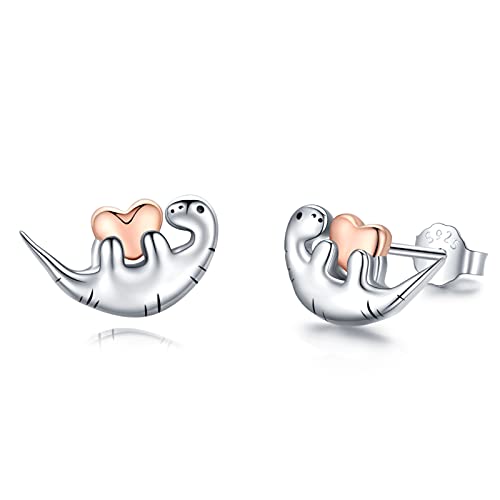 Boucles d'oreilles dinosaure en argent sterling T-Rex boucles d'oreilles mignon animal dinosaure bijoux cadeaux pour femmes filles dinosaure amoureux boucles d'oreilles hypoallergéniques Cover