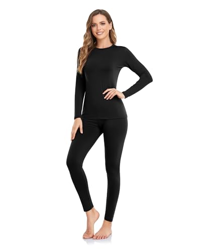 WEERTI Thermal Underwear for Women Long Johns with Fleece Lined Base Layer Women Cold Weather Top Bottom