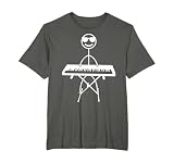 Funny Keyboard Piano Pianist Stick Figure Piano Player T-Shirt