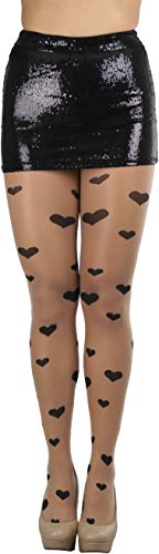 Image of ToBeInStyle Women's Valentine Day Themed Opaque Sheer Pantyhose w /Heart Love