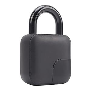 Fingerprint Padlock, Smart Anti Theft Padlock with USB Charging Remotely Authorized Support BT and Mobile Apps Unlocking Keyless Biometric Lock for Gym Sports School Backpack