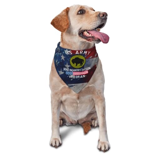 US Army 92nd Infantry Division Veteran Dog Scarf Pet Bandana Cat Pet Bibs