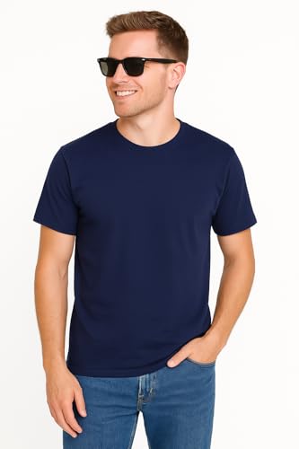 Image of Men's T-Shirts Ringspun Cotton Crew Neck Tee Shirts|Casual Wear T Shirt | Pre Shrunk with Panel Wash
