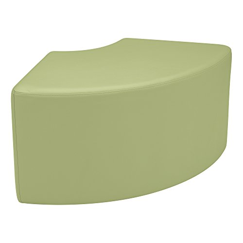 Image of Sprogs 18 inch H Structured Quarter Round Stool -Flexible Modular Collaborative Soft Seating for Office, Home, Lounge and School Classrooms with Durable Frame & Set of 2 inch Casters Add-on -Fern Green