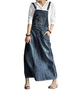 ThCreasa Women's Denim Maxi Dress - Spaghetti Strap, High Waisted Swing Long Dress With Pockets, Sleeveless Summer Overall - View #5