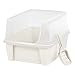 IRIS Open Top Cat Litter Box Kit with Shield and Scoop, White