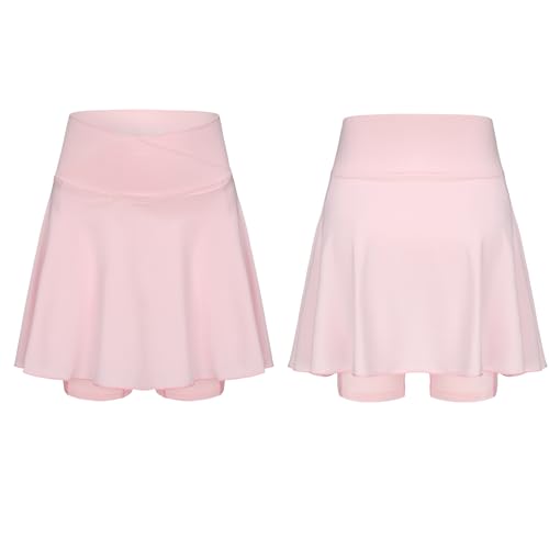 Image of Girls' 2-in-1 Flowy Butterfly Shorts with Pockets - Athletic Dance & Running Shorts for Ages 5-13