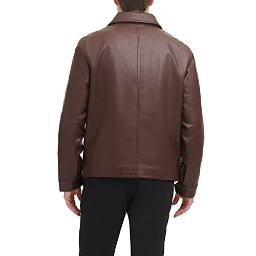 Dockers Men's James Faux Leather Jacket, Sienna Brown W. Chest Zip, Small #TOP1