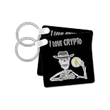 3dRose, Funny Skeleton I Love Crypto Pun Ethereum Digital Cryptcurrency, set of 2 Key Chains