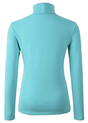 Image of Women's Soft Cotton Turtleneck Top Basic Pullover Sweater