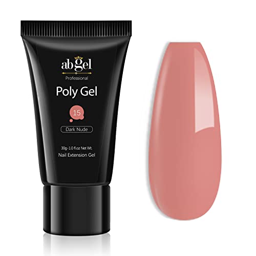 ab gel Gel Kit Complet Debutant , 30ml nude foncé build gel professional boost crystal nail gel tendance nail art design pour débutants à la maison facile DIY Cover