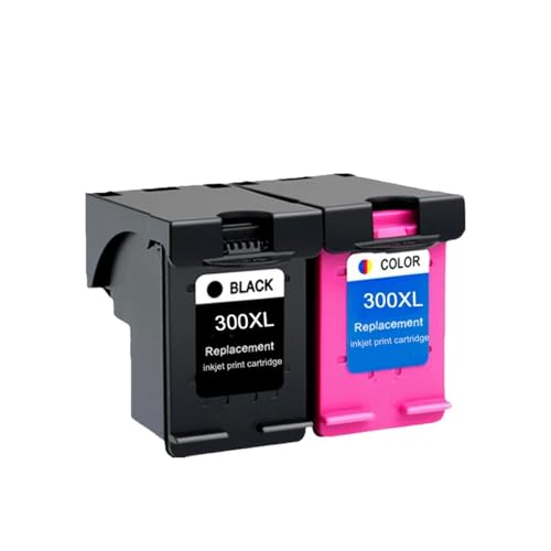 TWEJHX Cartucho de Tinta de Repuesto Compatible para impresoras 300XL HP300 Deskjet D1660 D2560 D5560 F2420 F2480 F4210 F2492(1BLACK 1COLOR)