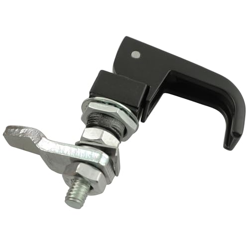 LQ Industrial 70MMx19MM L Shaped Alloy Handle Lift Off Compression Latch Black Painted Mechanical Door Lock Suitable for Mailbox Storage Cabinet and Metal Cabinet and Toolbox