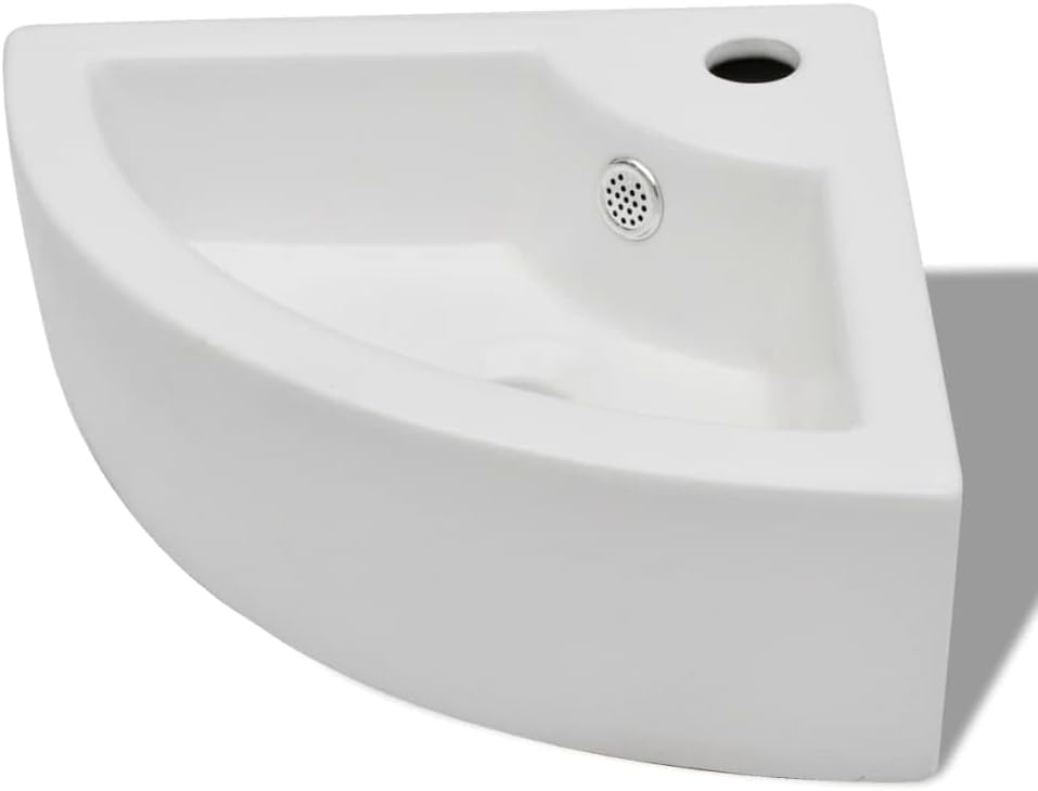 vidaXL Ceramic Hand Wash Basin Bathroom Water Room