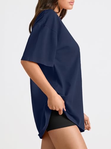 Image of Trendy Queen Womens Oversized T-Shirts Short Sleeves Workout Tops | Casual Summer Gym Tees Plus Size Fashion Clothes 2026