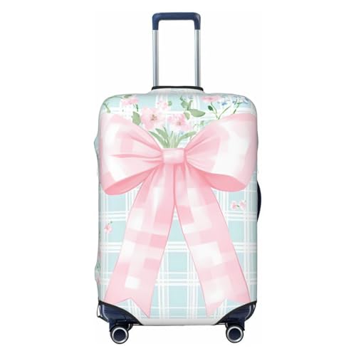 Pink Girl Heart Elastic Travel Luggage Cover, Washable Spandex Suitcase Protector, Anti-Scratch Fits 18-32 Inch