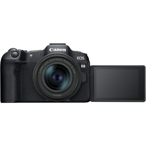 Image of Canon EOS R8 Mirrorless Camera - 24.2MP Full-Frame RF Camera with 4K 60p Video, Dual Pixel AF II & Lightweight Design (with 24-50mm Kit) (5803C012) + 64GB Memory Card + Canon Shoulder Bag